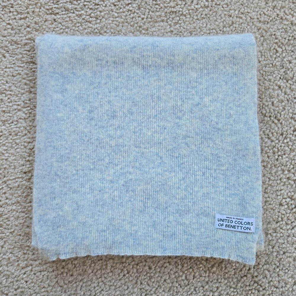 Light Heathered Blue Benetton cashmere scarf